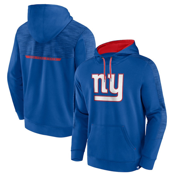 Men's New York Giants Blue Defender Evo Pullover Hoodie